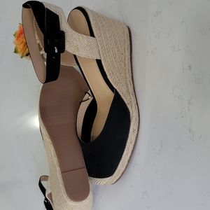 All Seasons Black Espadrille Wedges